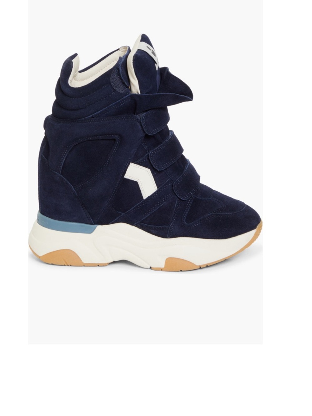 Isabel Marant Balskee Suede Wedge Sneakers with White & Tan Accents - Picture 3 of 9